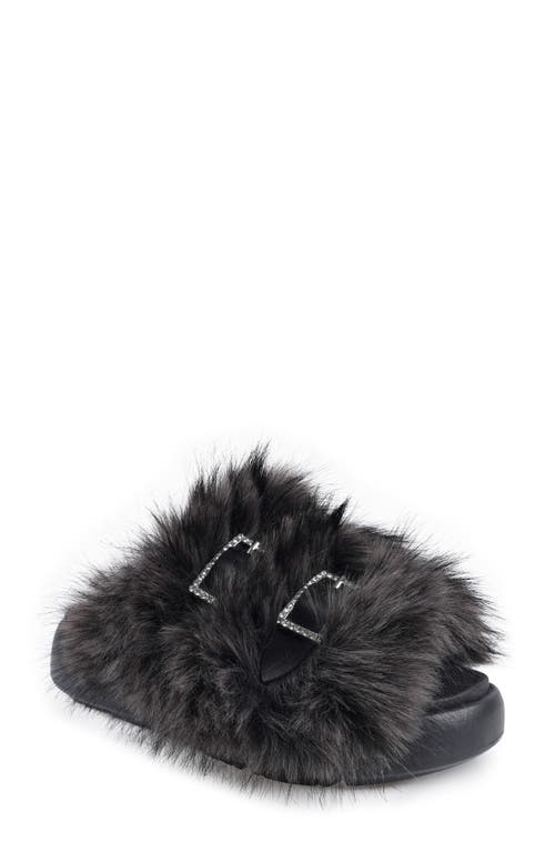 Zigi Fire Faux Fur Platform Sandal In Black