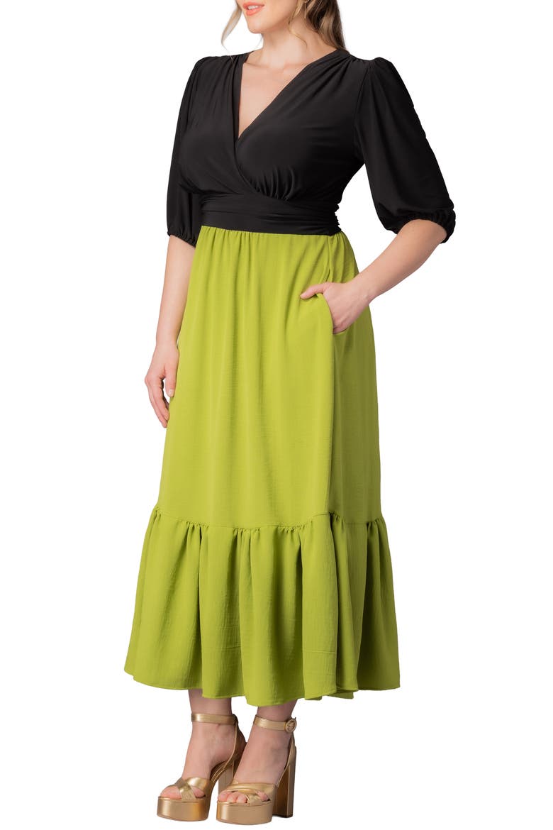 Danica Mixed Media Dress, Alternate, color, LIMELIGHT