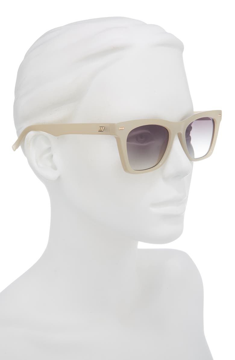 Le Specs Chante 53mm Gradient Square Sunglasses, Alternate, color, Ivory