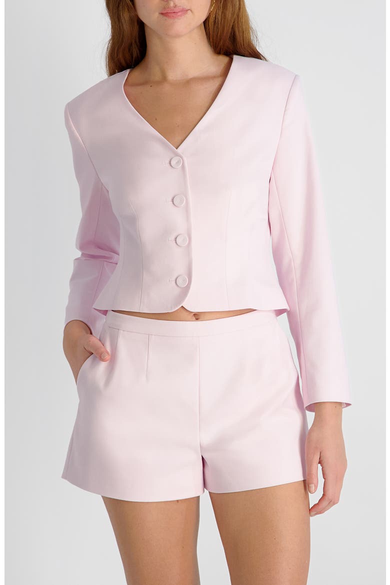 Halsey Twill Crop Jacket, Main, color, PINK ICING