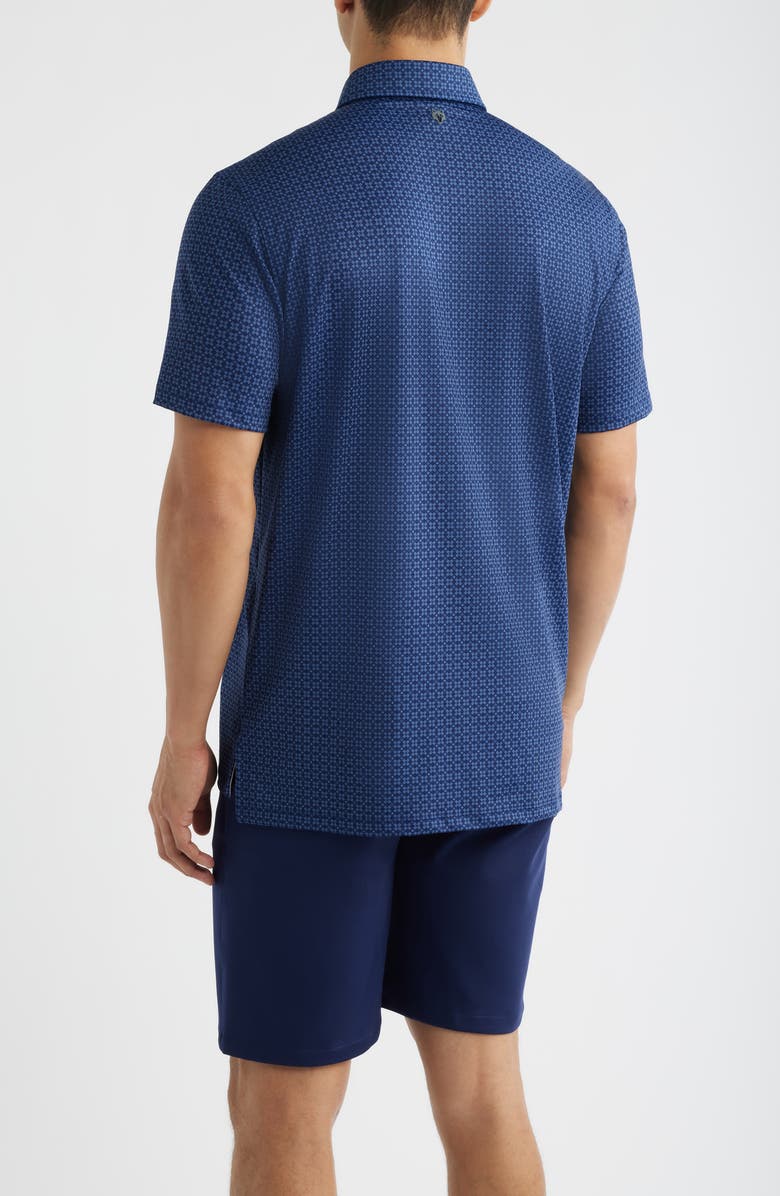 Greyson Ghost Thistle Geo Print Performance Golf Polo, Alternate, color, Maltese Blue