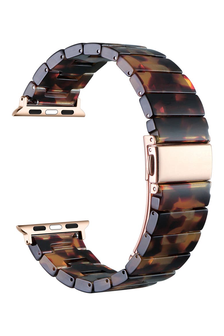 Charlie Resin Link Bracelet Apple Watch® Watchband, Alternate, color, TORTOISE