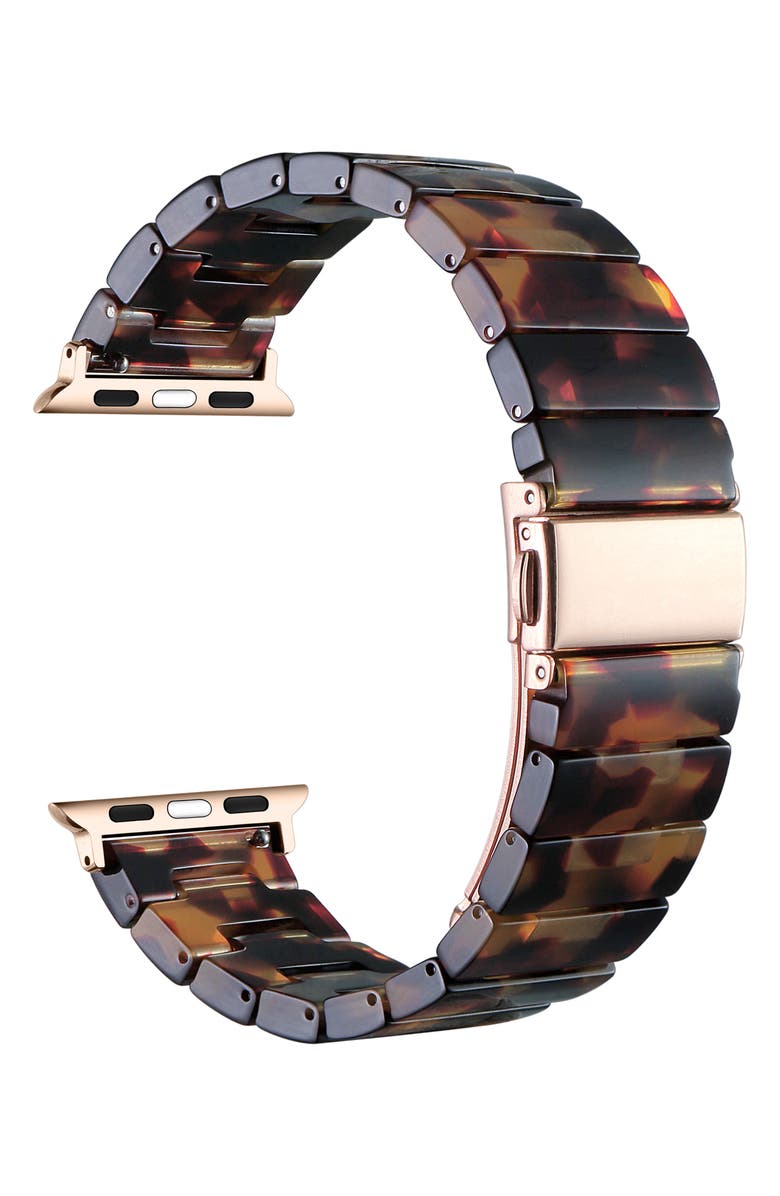 Posh Tech Charlie Resin Link Bracelet Apple Watch<sup>®</sup> Watchband, Alternate, color, Tortoise
