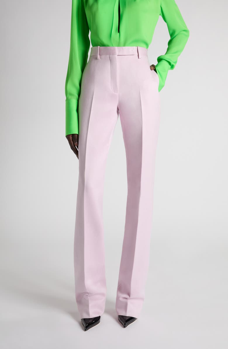 TOM FORD Duchesse Satin Trousers, Main, color, Orchid Pink