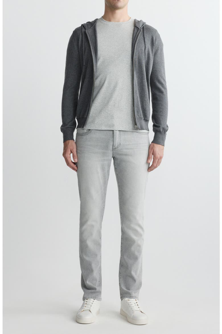 Stretch Cotton Rib Crewneck T-Shirt, Alternate, color, GREY