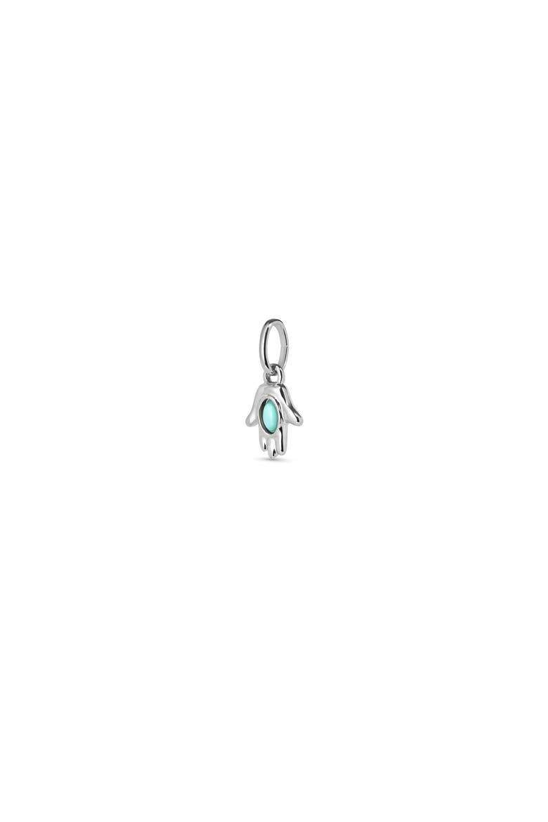 Sterling Silver Plated Charm in The Shape of a Hand, Alternate, color, Silver