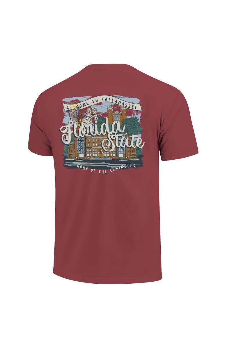 IMAGE ONE Women's Garnet Florida State Seminoles Comfort Colors Campus Scene Drawing Script T-Shirt, Alternate, color, 
