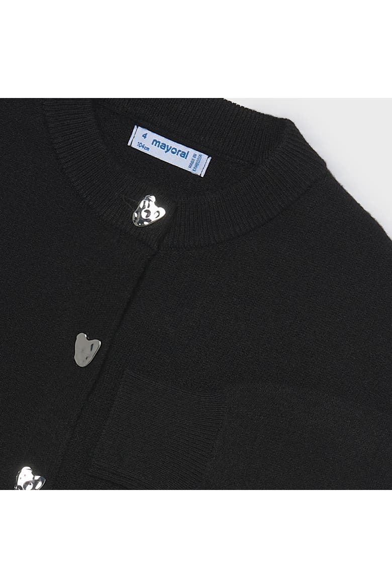 Heart Button Cardigan, Alternate, color, Black