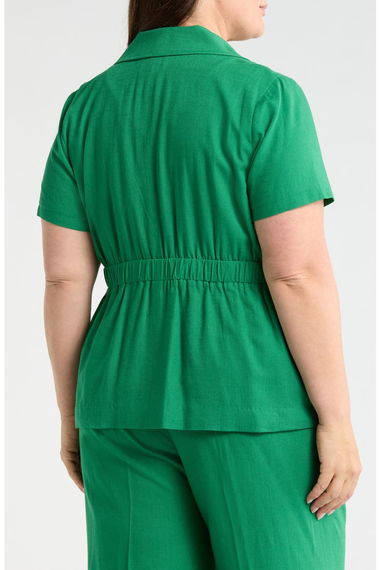 Short Sleeve Linen Jacket, Alternate, color, PARAKEET GREEN