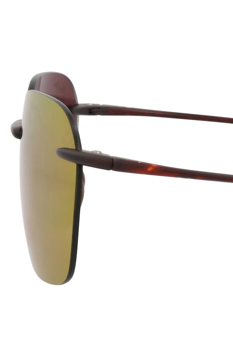 Maui Jim 50mm Polarized Rimless Square Sunglasses, Alternate, color, Tortoise Tortoise Sunrise
