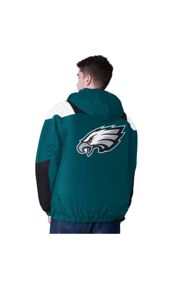 STARTER Men's Starter Green Philadelphia Eagles Half-Zip Pullover Hoodie Jacket, Alternate, color,