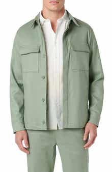 Bugatchi Linen & Cotton Button-Up Shirt Jacket