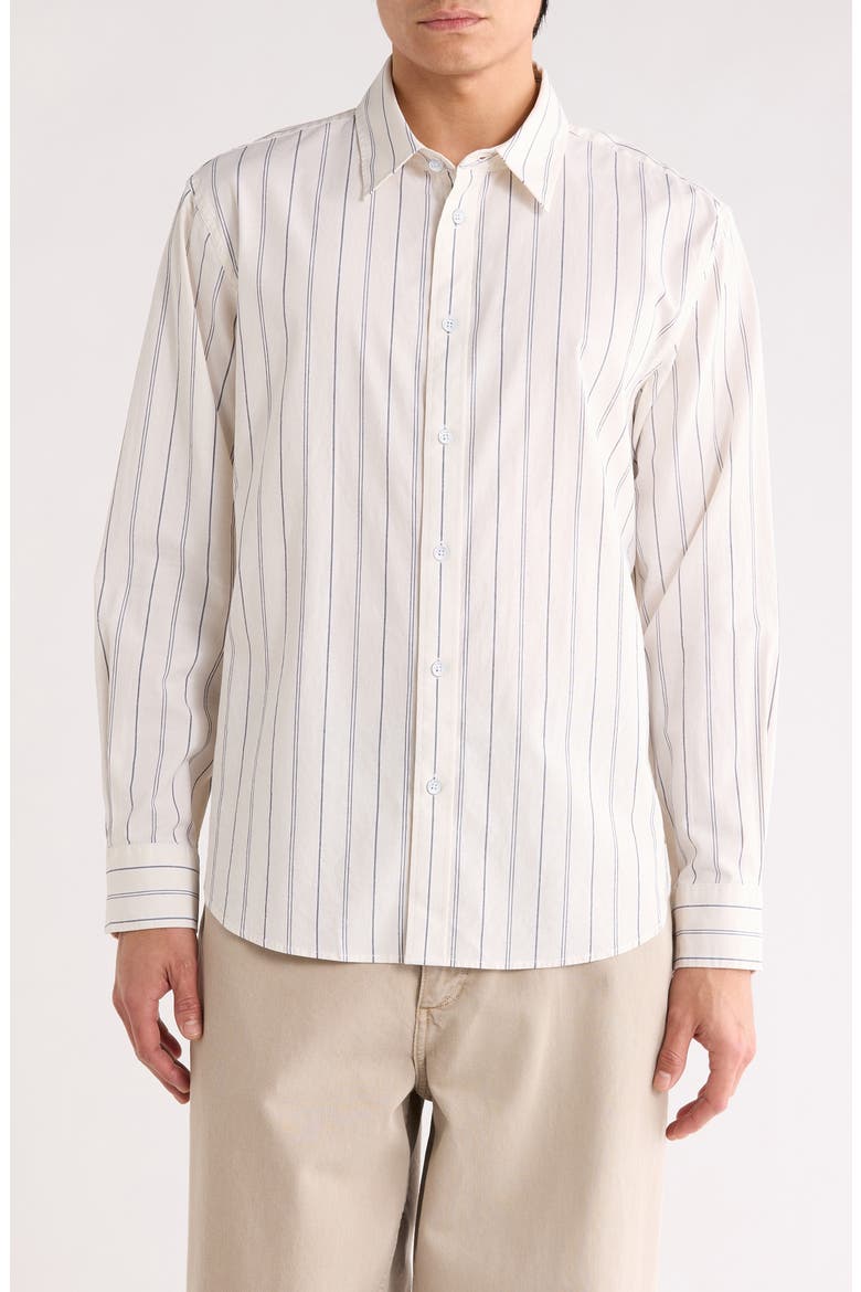 Griffin Stripe Button-Up Shirt, Main, color, IVORY STRIPE