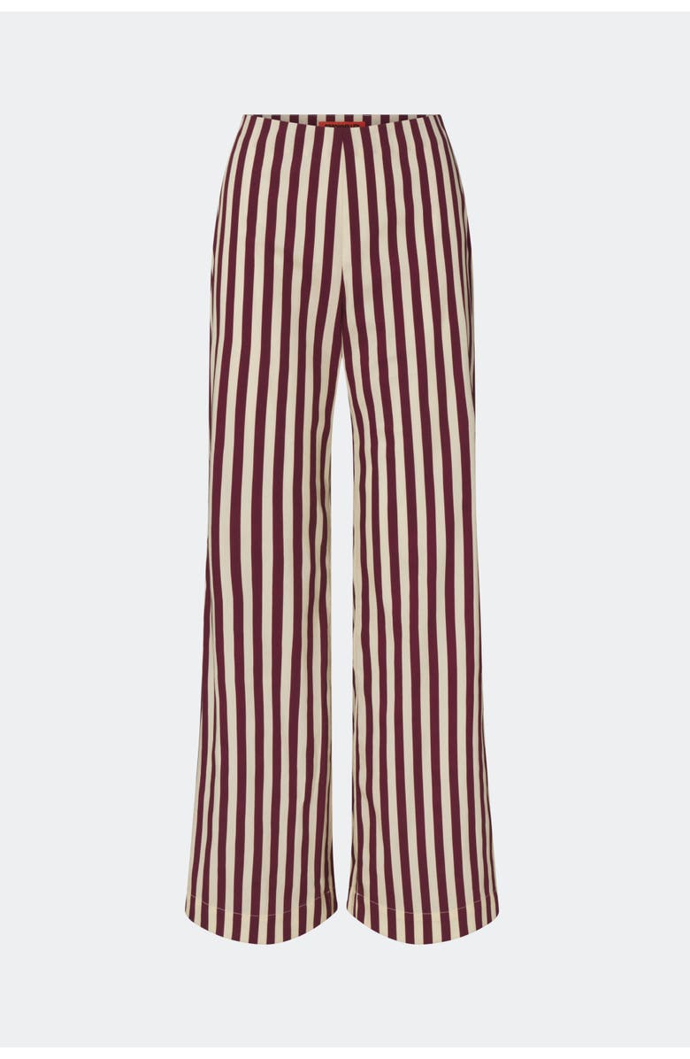SIMONMILLER Pia Poplin Side Zip Pant, Main, color, Bordeaux Stripe