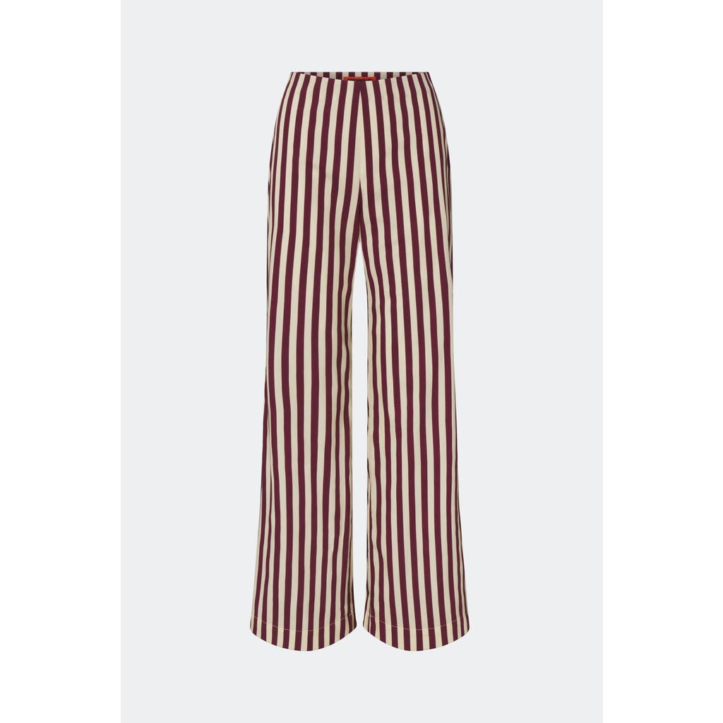SIMONMILLER Pia Poplin Side Zip Pant in Bordeaux Stripe at Nordstrom, Size 8