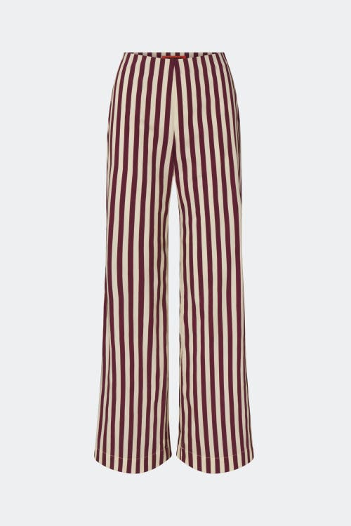 SIMONMILLER Pia Poplin Straight Leg Pant in Bordeaux Stripe at Nordstrom, Size 12