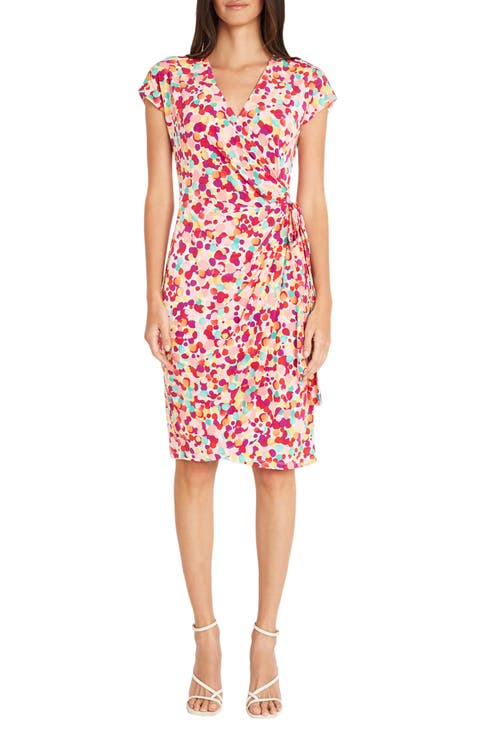 Matte Jersey Short Sleeve Wrap Dress