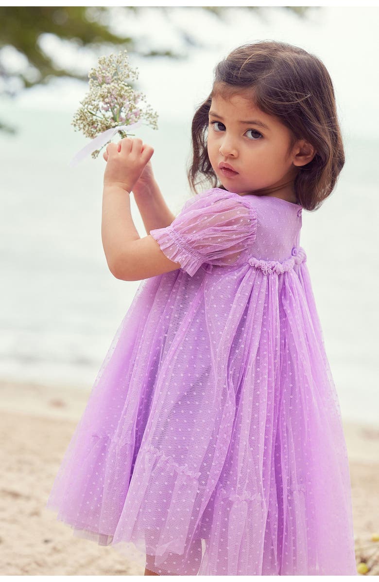 NEXT Kids' Dot Mesh Party Dress, Alternate, color, 