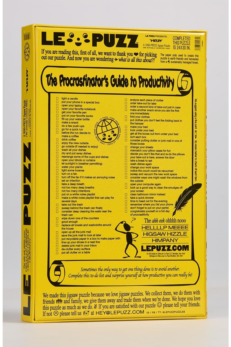 HELP 1000-piece Jigsaw Puzzle, Alternate, color, Yellow
