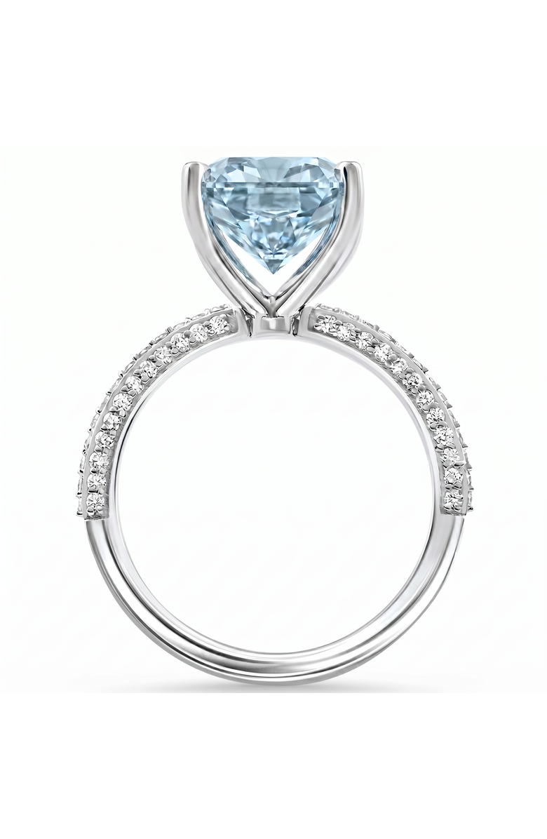 Bliss Diamond 4.44Ct Fancy Blue Radiant Cut Diamond Engagement Ring 14k Gold Lab Grown, Alternate, color, 14K White Gold