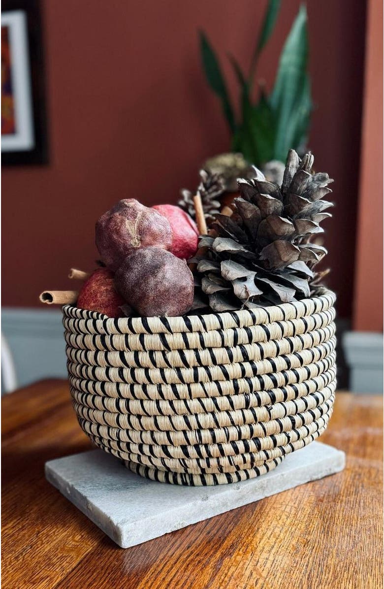 indego africa Coiled Raffia Centerpiece Bowl, Alternate, color, Natural