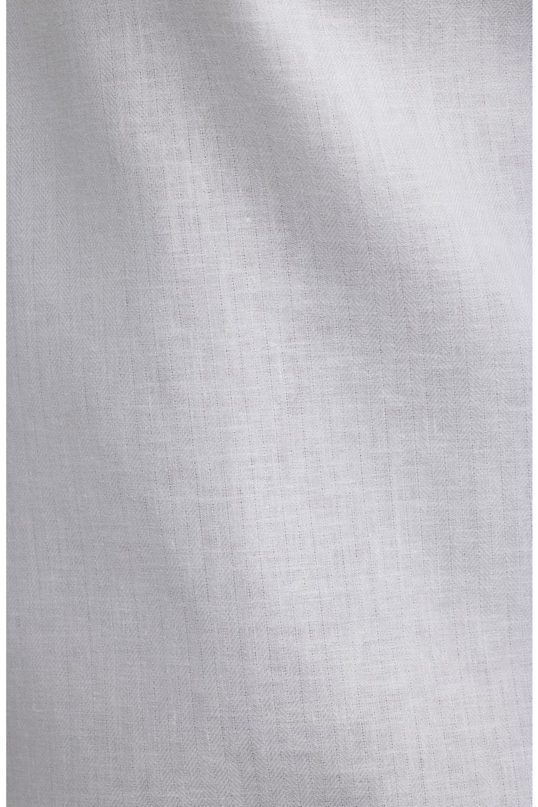 Trim Fit Premium Linen Blend Herringbone Dress Shirt, Alternate, color, WHITE CHAMBRAY HERRINGBONE