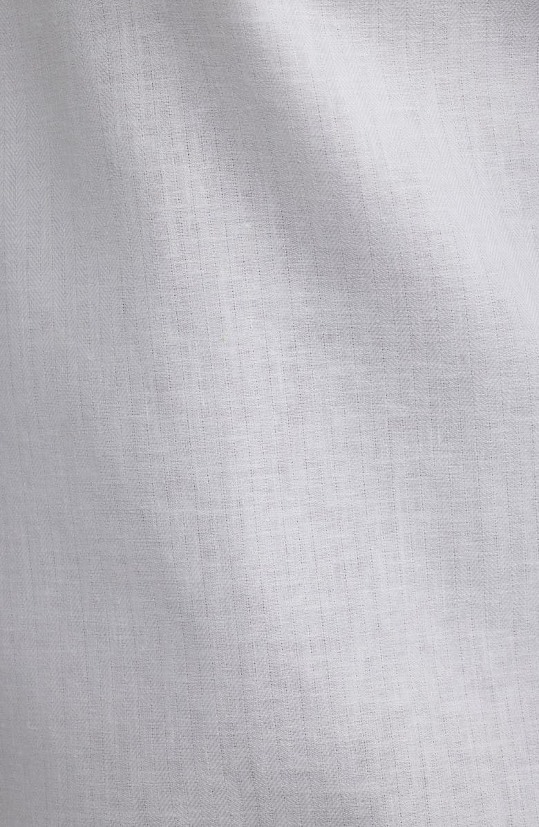 Nordstrom Trim Fit Premium Silk Herringbone Dress Shirt, Alternate, color, White Chambray Herringbone