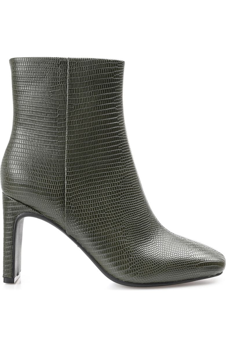 Journee Collection Sarla Lizard Embossed Block Heel Bootie, Alternate, color, Olive