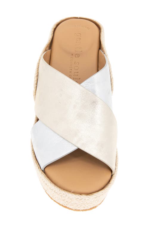 Gentle Souls Porto Espadrille Platform Wedge Slide Sandal