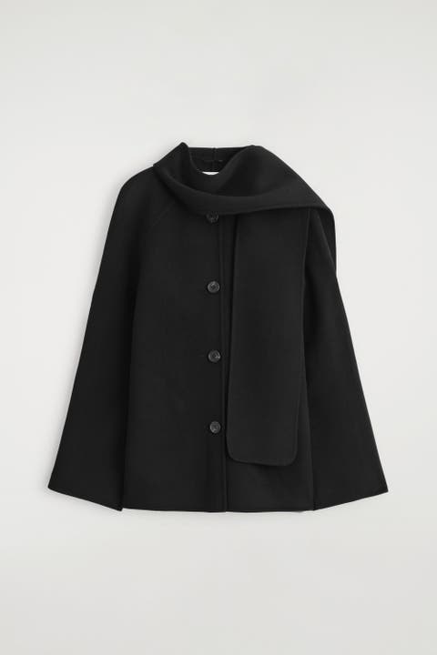 Double-Faced Wool Scarf Short Jacket