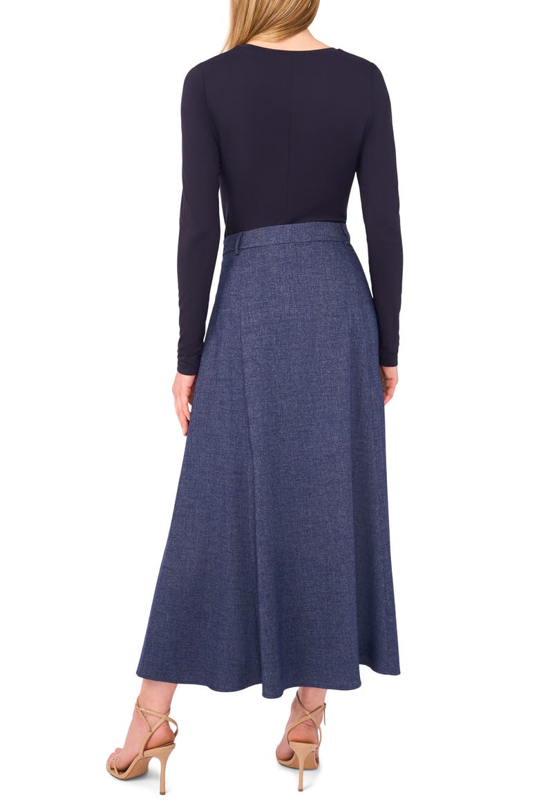 Panelled A-Line Maxi Skirt, Alternate, color, BLUE STONE