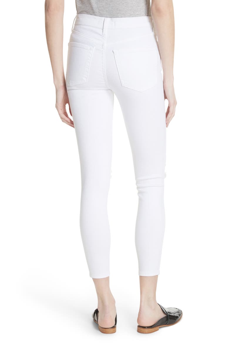 We the Free by Free People High Waist Busted Knee Skinny Jeans, Alternate, color, WHITE