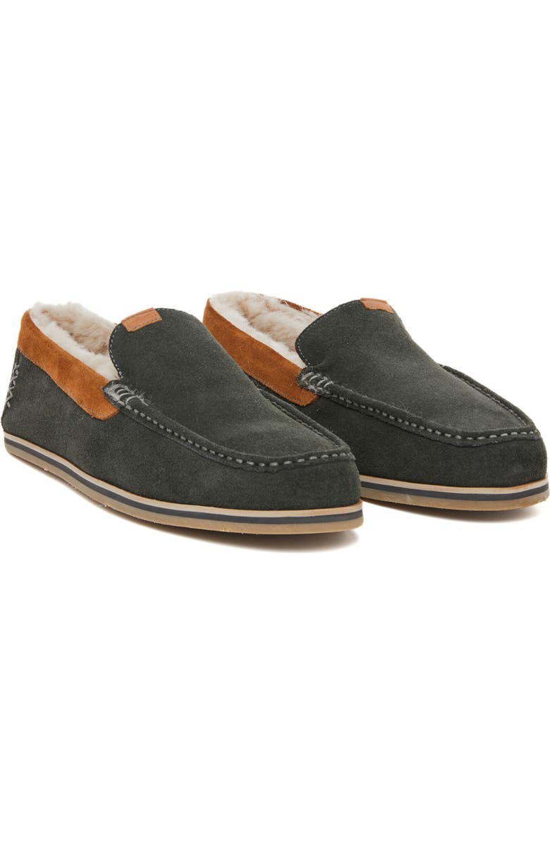 hari mari Hacienda Pewter Genuine Shearling Lined Slipper, Main, color, Pewter