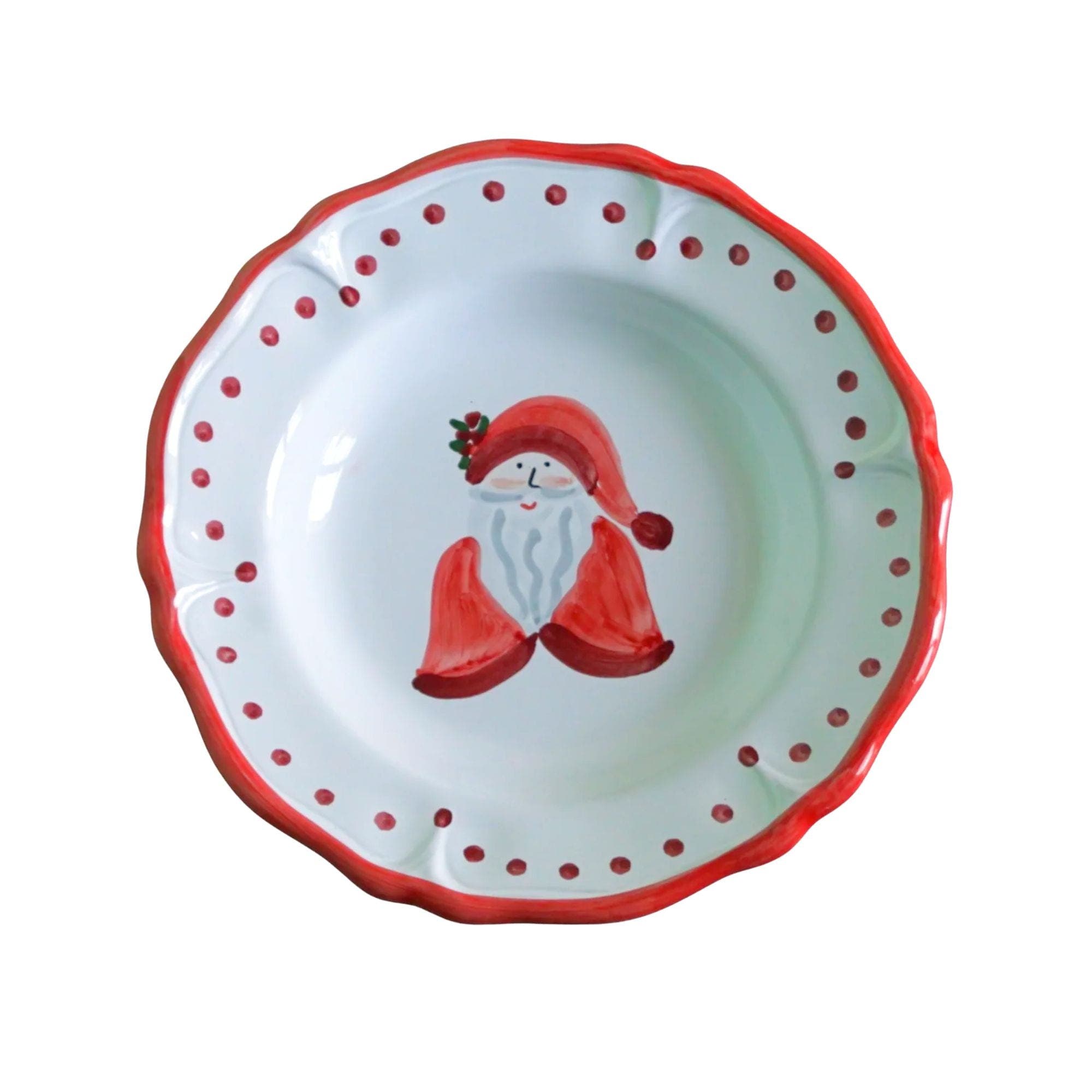 La Gabbianella Babbo Natale (santa Claus) Pasta Bowl In Red