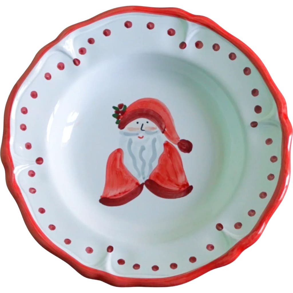 La Gabbianella Babbo Natale (santa Claus) Pasta Bowl In Red