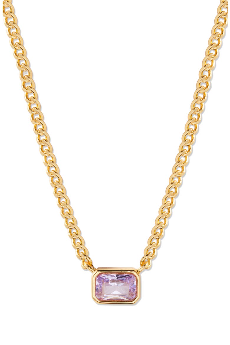 Jane Birthstone Pendant Necklace, Main, color, GOLD - JUNE