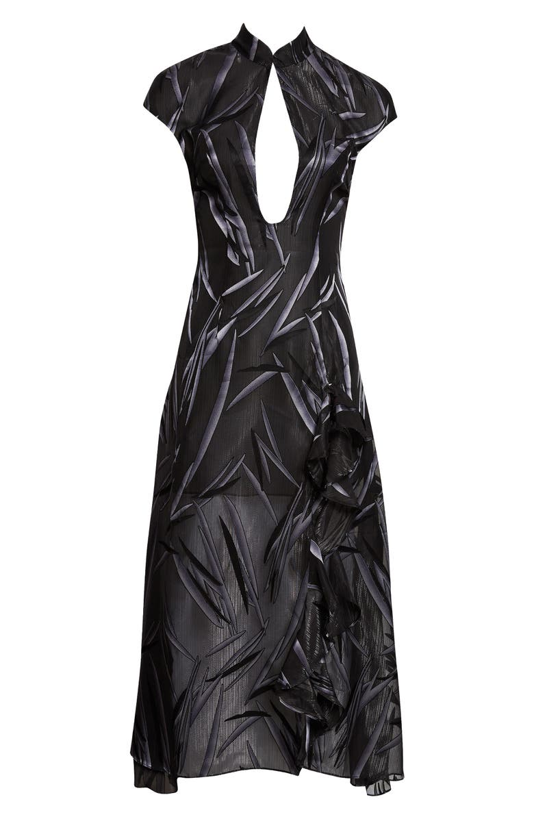 KIM SHUI Chiffon Plunge Neck Dress, Main, color, Smoke