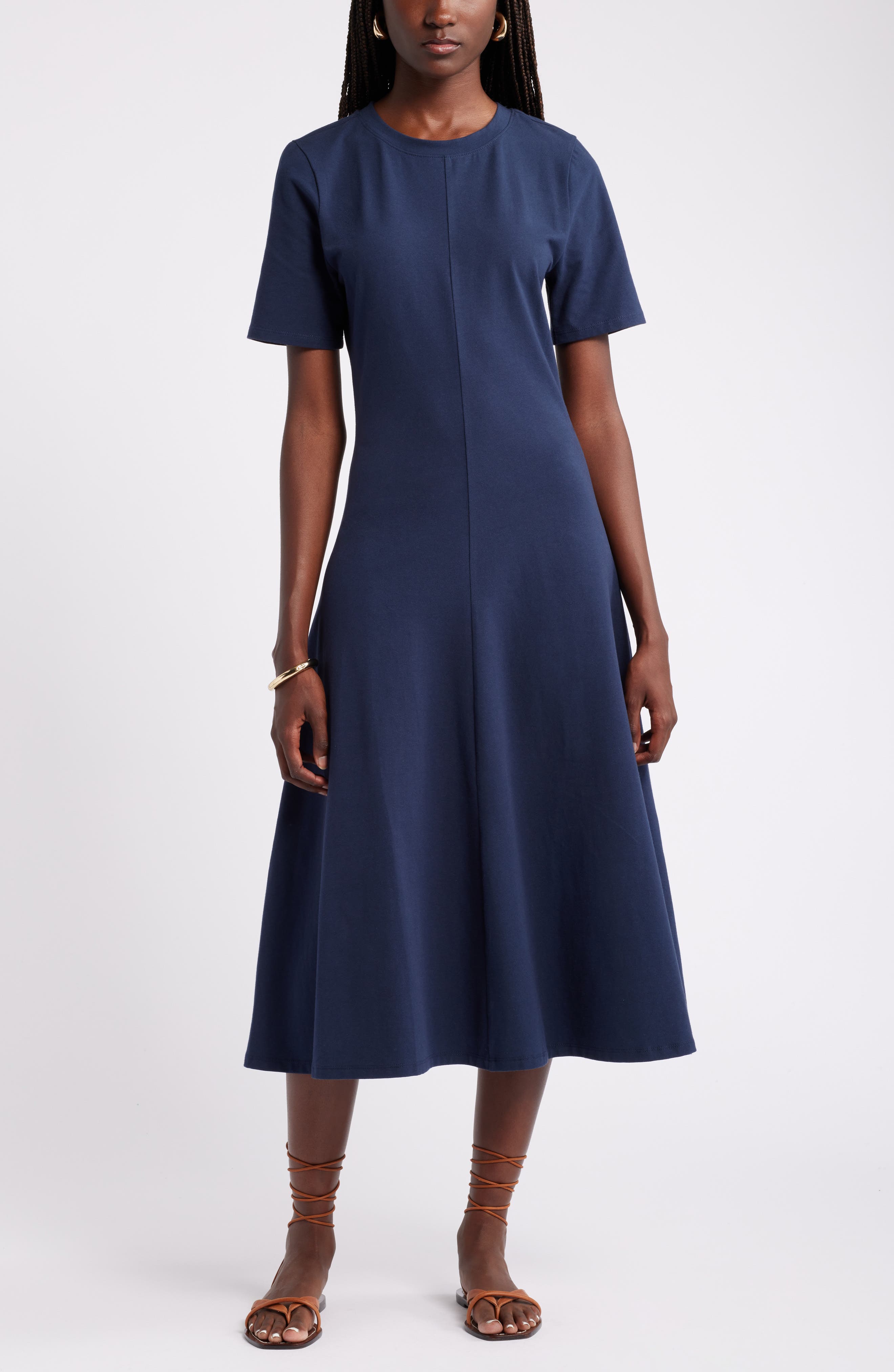 shirt a line dress Linen A-Line Midi Shirt Dress