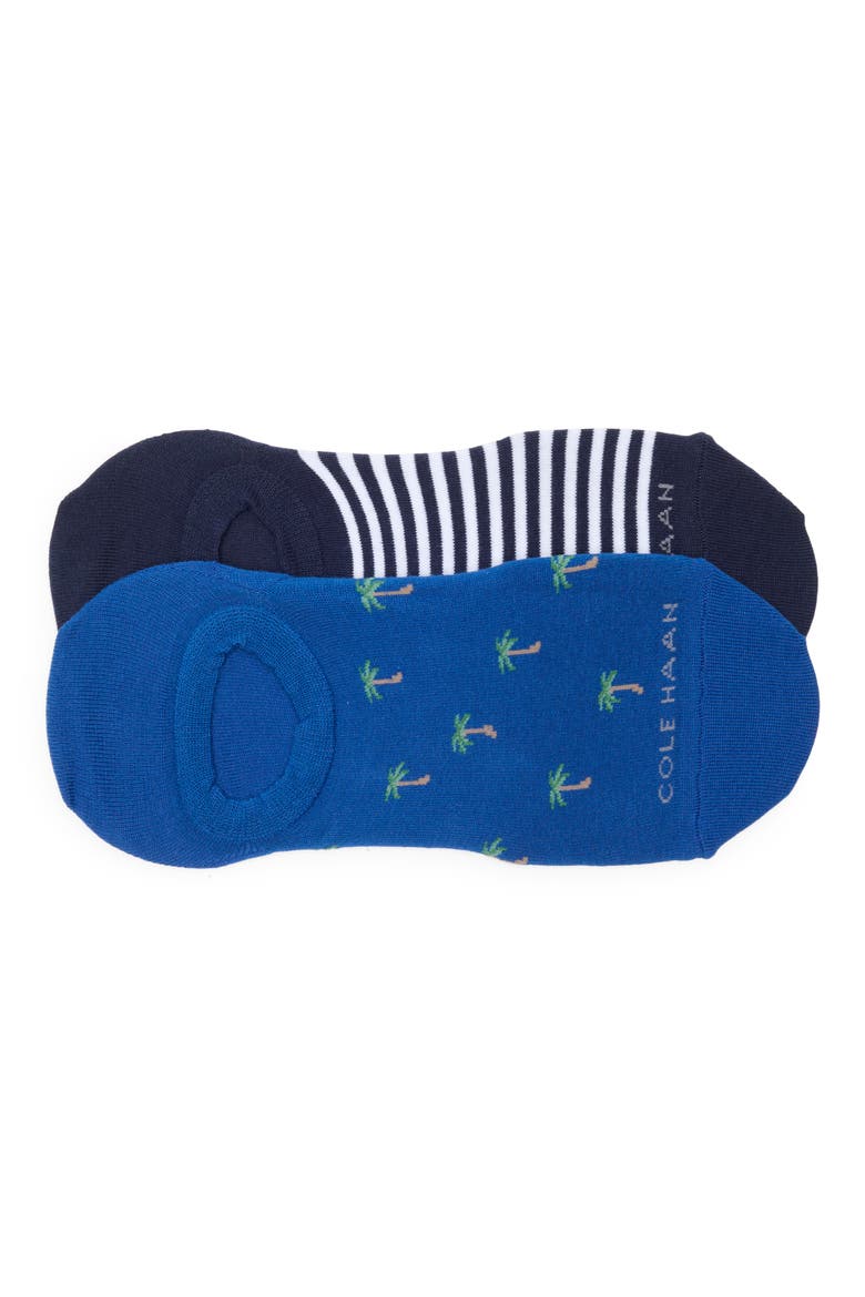 Assorted 2-Pack Palm Springs No-Show Socks, Main, color, BLUE ASSORTED