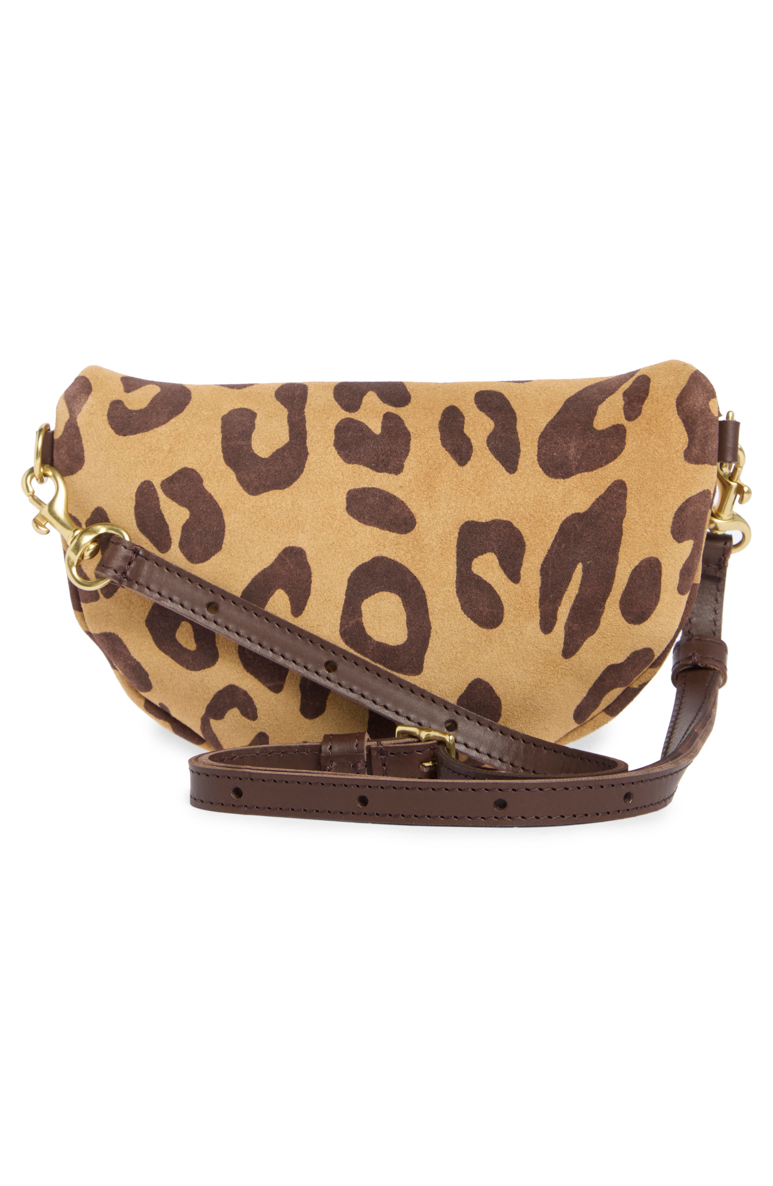 Clare V. Petite Pablo Cat Suede Belt Bag, Alternate, color, Lark/ Brown