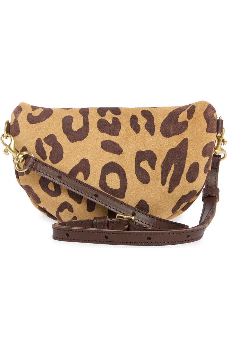 Clare V. Petite Pablo Cat Suede Belt Bag, Alternate, color, Lark/ Brown