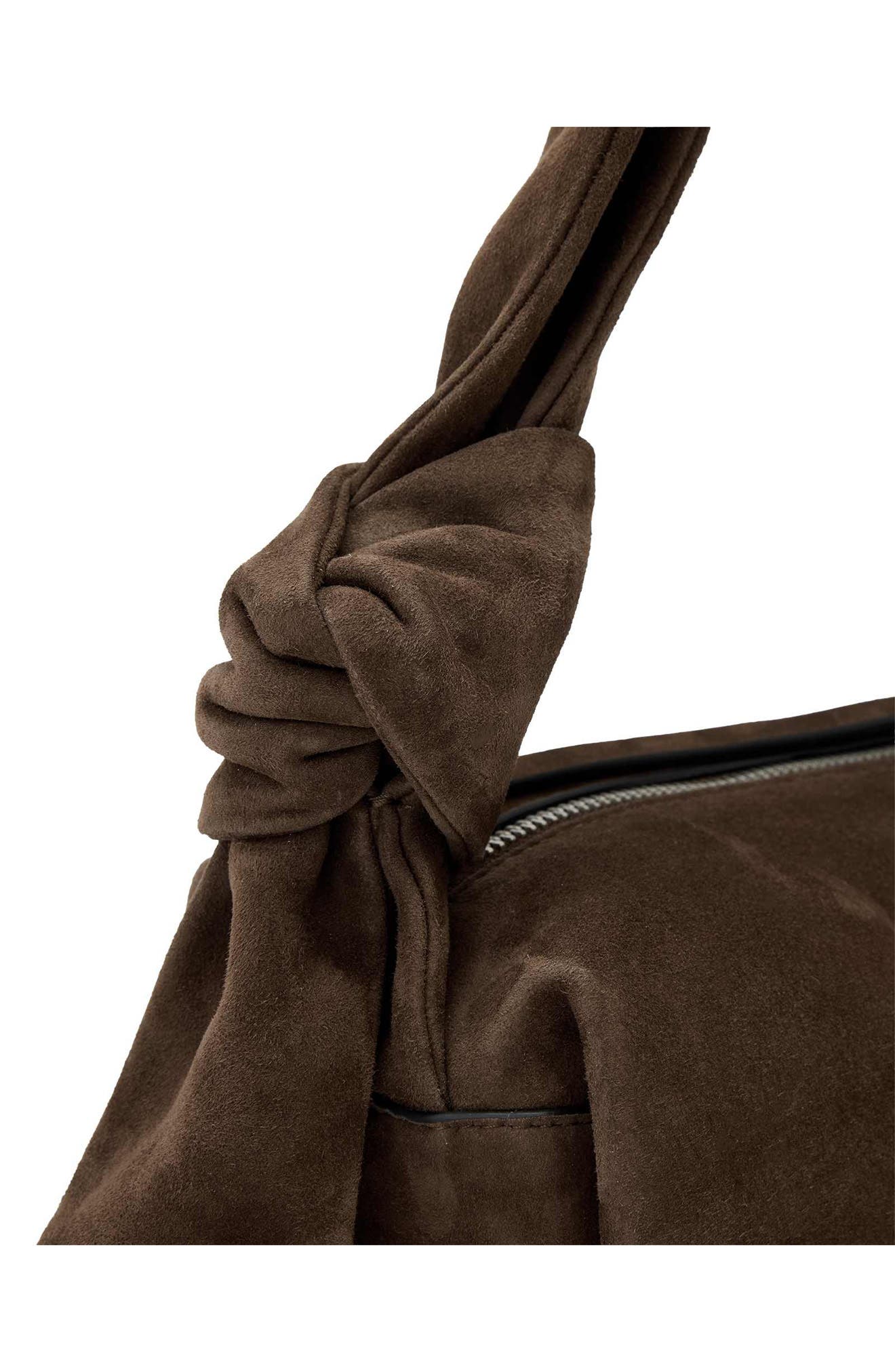 Effie Knot Leather Shoulder Bag, Alternate, color, FANGO BROWN