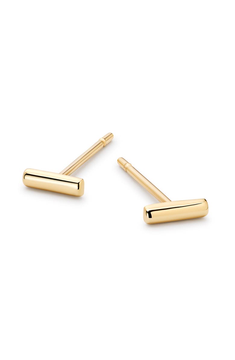 Gold Stud Earrings - Bar Studs