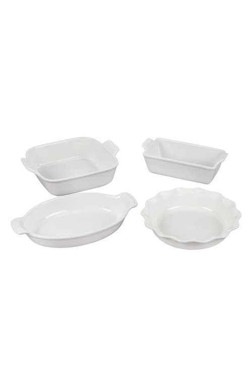 Le Creuset Stoneware 4-pc. Heritage Bakeware Essentials Set In White