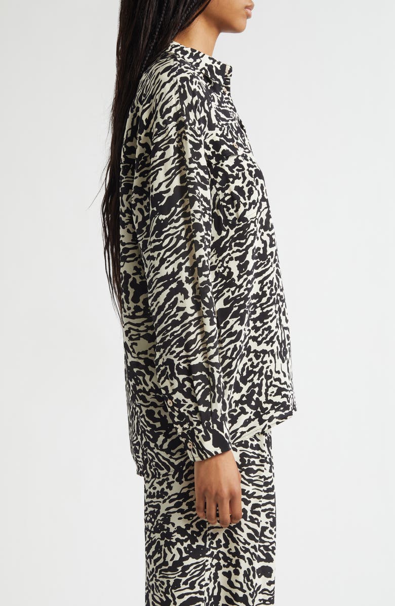 Ulla Johnson Soren Silk Button-Up Shirt, Alternate, color, Spotted Jasper