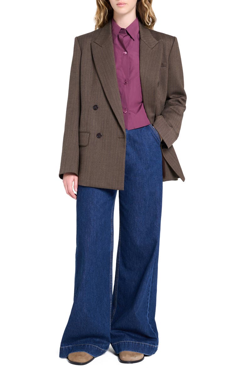 Harper Wool Blend Double Breasted Blazer, Alternate, color, TAUPE