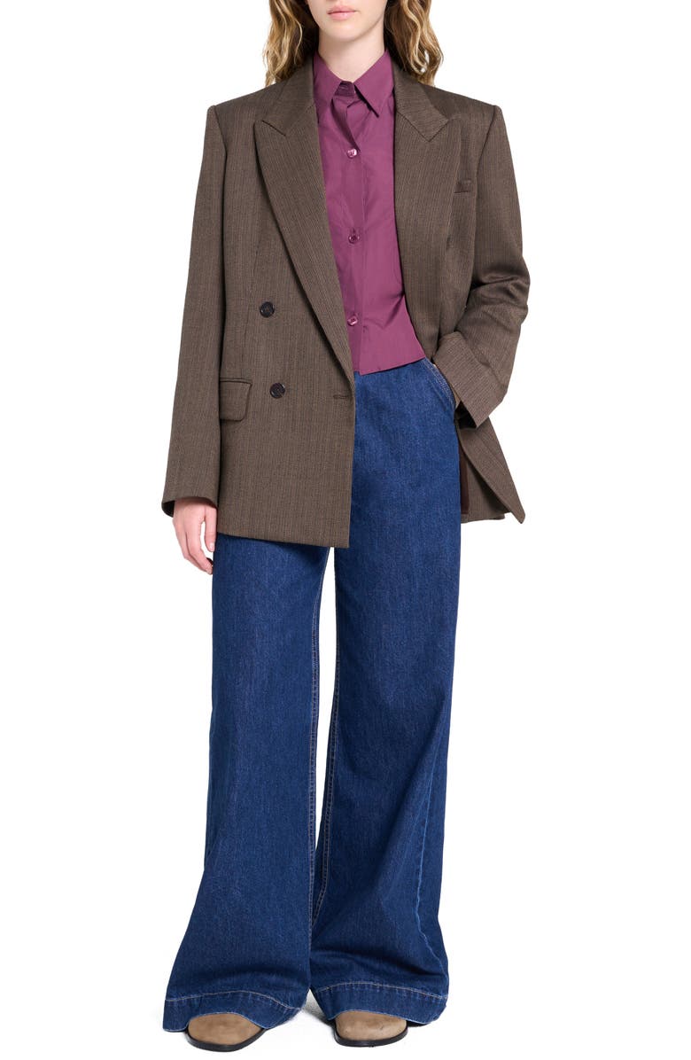 TWP Harper Wool Blend Double Breasted Blazer, Alternate, color, Taupe