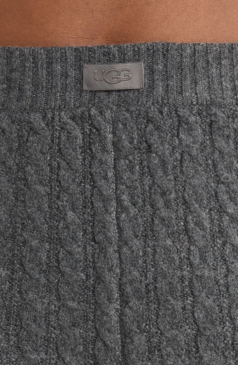 UGG<sup>®</sup> Azriel Cable Sweater Shorts, Alternate, color, Charcoal Heather