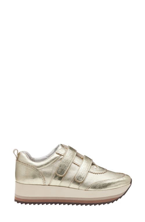 Johnston & Murphy Collection Gracie Double Strap Sneaker In Gold