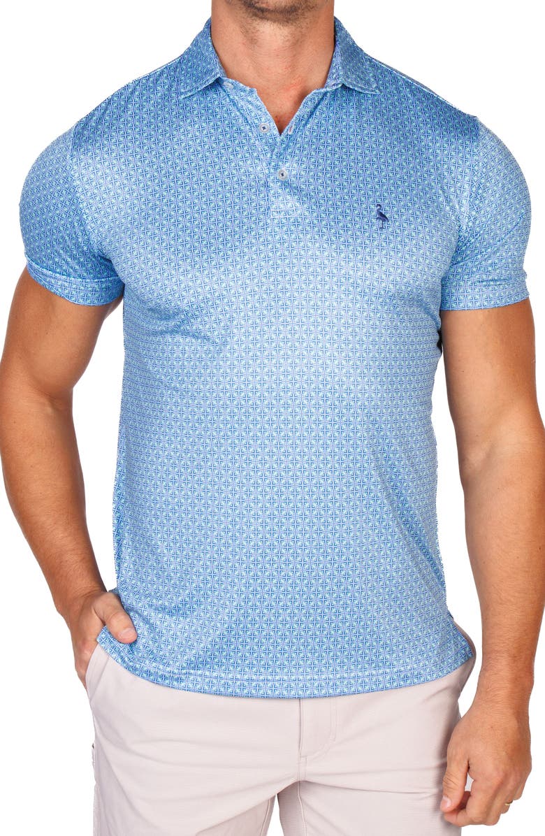 TailorByrd Abstract Geo Performance Golf Polo, Alternate, color, Seafoam
